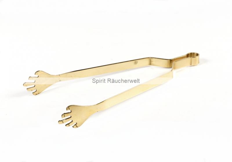Hände Räucherzange - Kohlenzange Messing - 15cm