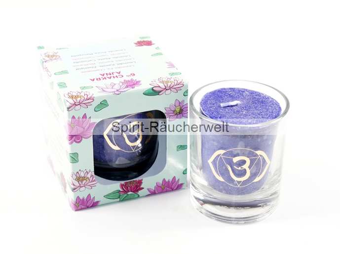 6. Chakra - Duftkerze mit naturreinen ätherischen Ölen | Faire Trade